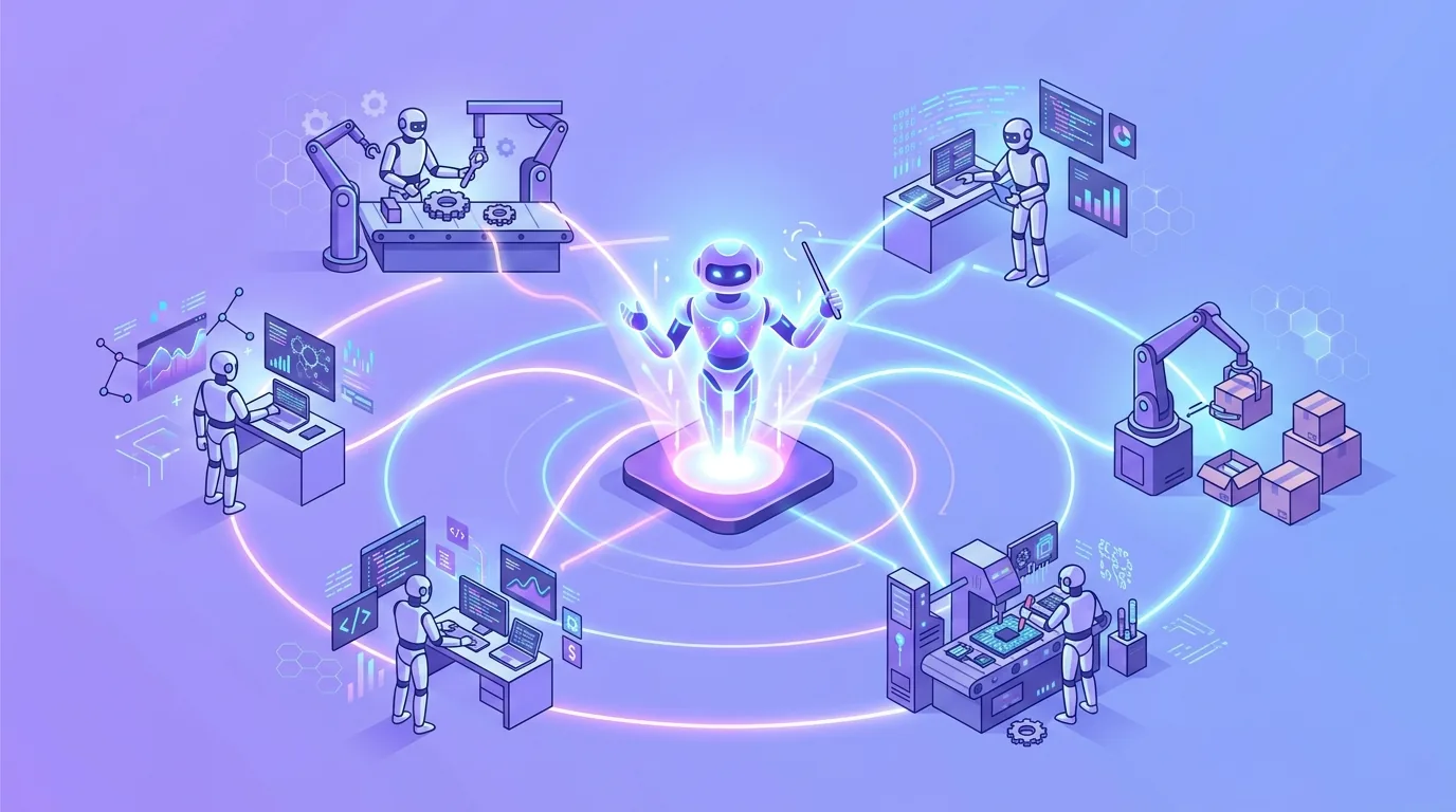 複数の子エージェントを同時に指揮するイメージ。Claude Codeのエージェント作業と相性がよい（解説イメージ図）